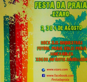 Cartel de la fiesta de la playa en Ézaro Cartel de la fiesta de la playa en O Ézaro