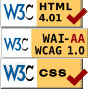 Logotipos de uso de HTML e CSS válidos e cumprimento de accesibilidade nivel AA Logotipos de uso de HTML e CSS válidos e cumprimento de accesibilidade nivel AA