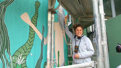 Alejandra Martínez no pavillón da Vila de Noia Alejandra Martínez no pavillón da Vila de Noia