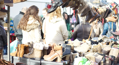 Puesto de venta en el mercadillo